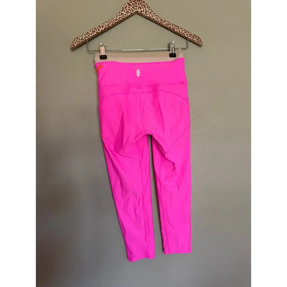 FREE PEOPLE MOVEMENT White Water Yoga Leggings in Hot Pink Size XS